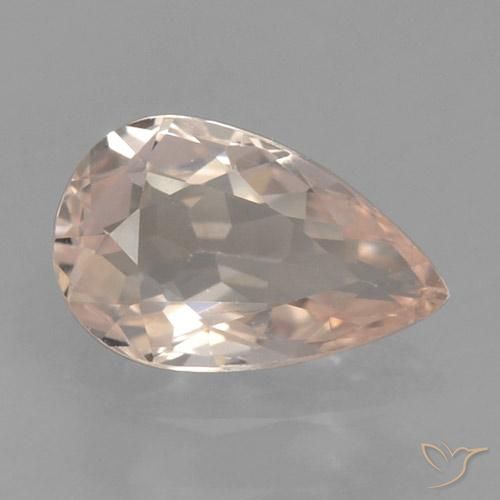 0.58ct Naturale Rosa Molto Chiaro Morganite, Forma a pera, VVS