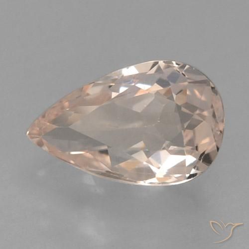 Morganite Rosa Molto Chiaro naturale da 0.58 ct, Forma a pera, VVS