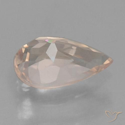 Morganite Rosa Molto Chiaro naturale da 0.58 ct, Forma a pera, VVS