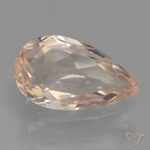 0.62ct Naturale Rosa Molto Chiaro Morganite, Forma a pera, VVS-VS
