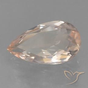 Morganite Rosa Molto Chiaro naturale da 0.62 ct, Forma a pera, VVS-VS