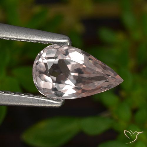 0.51ct Naturale Rosa chiaro Morganite, Forma a pera, VVS-VS