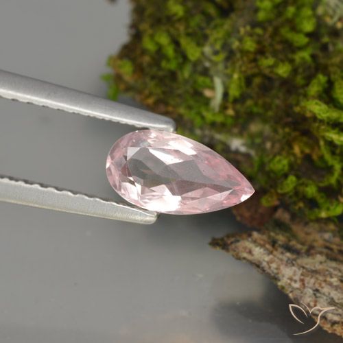 Morganite naturale rosa da 0,66 ct, taglio a pera, VS