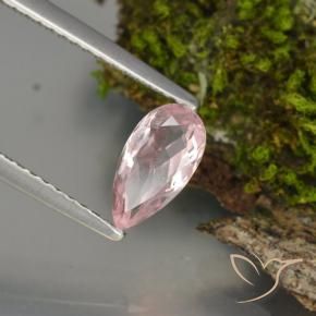 Morganite naturale rosa da 0,66 ct, taglio a pera, VS
