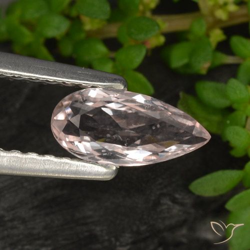 0.47ct Naturale Rosa medio Morganite, Forma a pera, VS