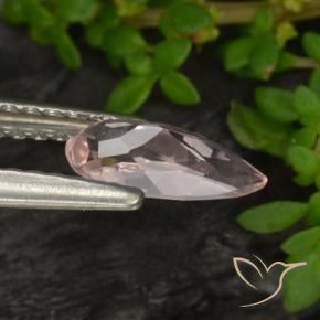 Morganite Rosa medio naturale da 0.47 ct, Forma a pera, VS