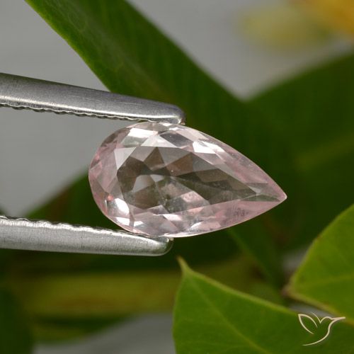 0.55ct Naturale rosa fenicottero Morganite, Forma a pera, VVS-VS