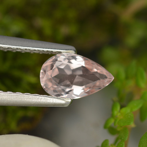 Morganite naturale rosa da 0,54 ct, taglio a pera, VVS