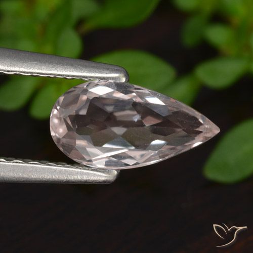 0.74ct Naturale Tono rosa corallo Morganite, Forma a pera, VVS-VS