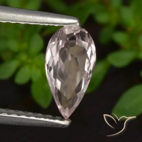 Morganite Tono rosa corallo naturale da 0.74 ct, Forma a pera, VVS-VS