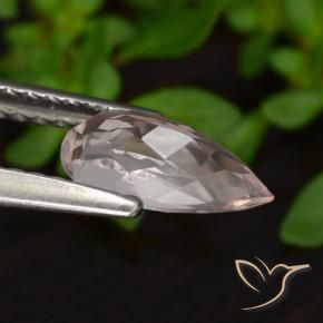 Morganite Tono rosa corallo naturale da 0.74 ct, Forma a pera, VVS-VS
