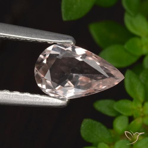 0.48ct Naturale Rosa medio Morganite, Forma a pera, VVS