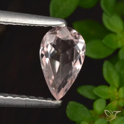 Morganite Rosa medio naturale da 0.48 ct, Forma a pera, VVS