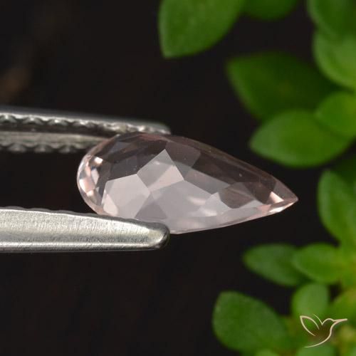 Morganite Rosa medio naturale da 0.48 ct, Forma a pera, VVS