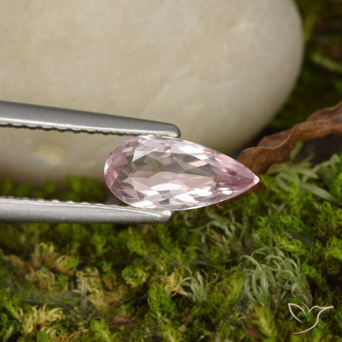 0.72ct Naturale Rosa medio-chiaro Morganite, Forma a pera, VVS