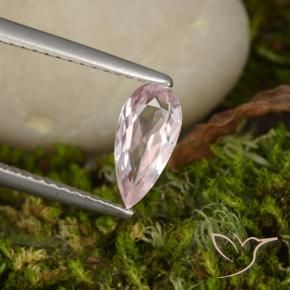 Morganite Rosa medio-chiaro naturale da 0.72 ct, Forma a pera, VVS