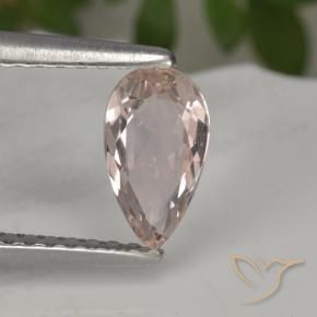 Morganite Rosa Molto Chiaro naturale da 0.57 ct, Forma a pera, VS