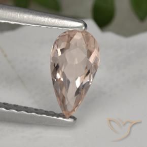 Morganite Rosa salmone naturale da 0.49 ct, Forma a pera, VVS-VS