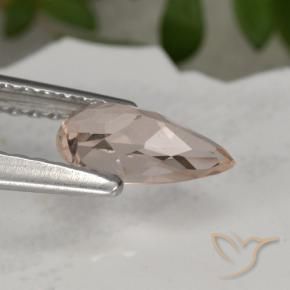 Morganite Rosa salmone naturale da 0.49 ct, Forma a pera, VVS-VS