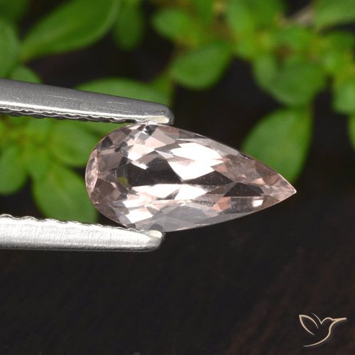 0.56ct Naturale Rosa medio Morganite, Forma a pera, VVS-VS