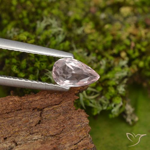 0.48ct Naturale Rosa chiaro Morganite, Forma a pera, VVS