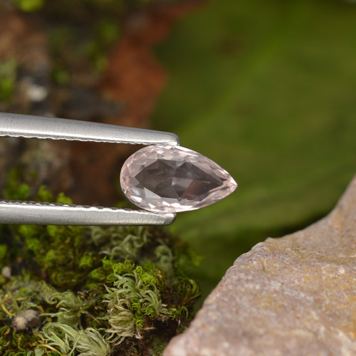 Morganite rosa chiaro naturale da 0,49 ct, taglio a pera, VVS