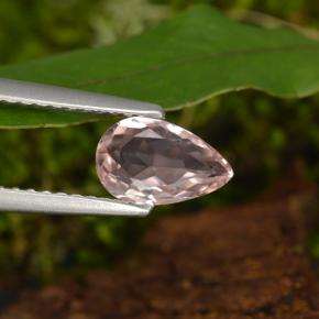 Morganite naturale rosa da 0,64 ct, taglio a pera, VVS-VS