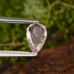Morganite naturale rosa da 0,64 ct, taglio a pera, VVS-VS