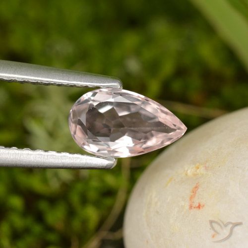 0.71ct Naturale rosa fenicottero Morganite, Forma a pera, VVS-VS
