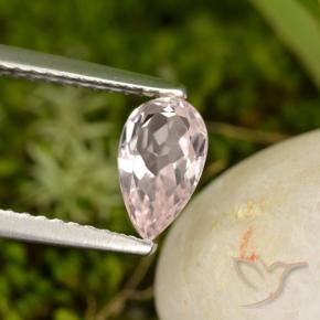 Morganite rosa fenicottero naturale da 0.71 ct, Forma a pera, VVS-VS