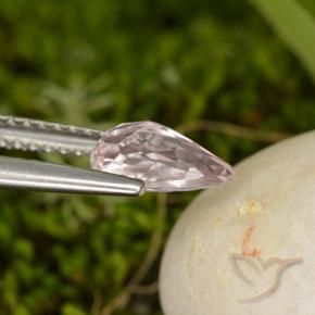 Morganite rosa fenicottero naturale da 0.71 ct, Forma a pera, VVS-VS