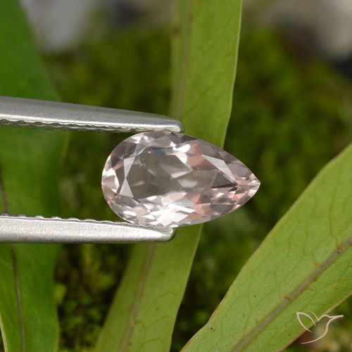 0.69ct Naturale rosa fenicottero Morganite, Forma a pera, VVS-VS