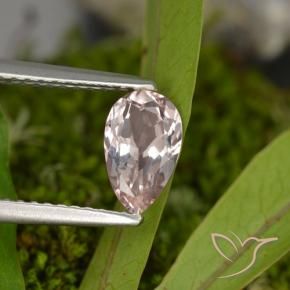 Morganite rosa fenicottero naturale da 0.69 ct, Forma a pera, VVS-VS
