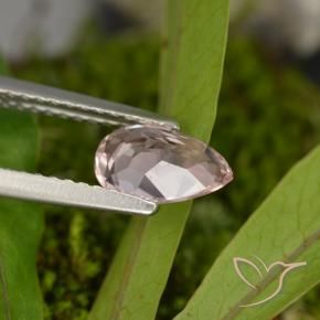 Morganite rosa fenicottero naturale da 0.69 ct, Forma a pera, VVS-VS