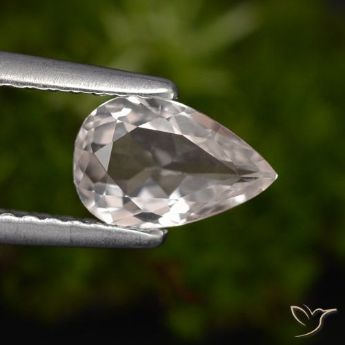 0.68ct Naturale Rosa Molto Chiaro Morganite, Forma a pera, VVS-VS