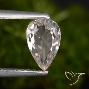 Morganite Rosa Molto Chiaro naturale da 0.68 ct, Forma a pera, VVS-VS