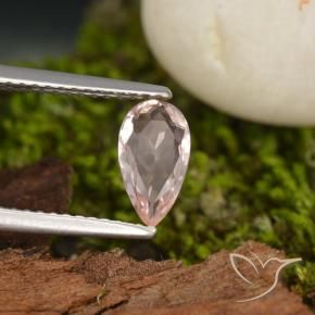 Morganite Rosa medio naturale da 0.70 ct, Forma a pera, VVS