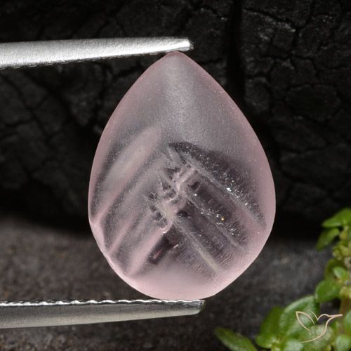 2.62ct Naturale Rosa corallo Morganite, Forma a pera, Traslucido