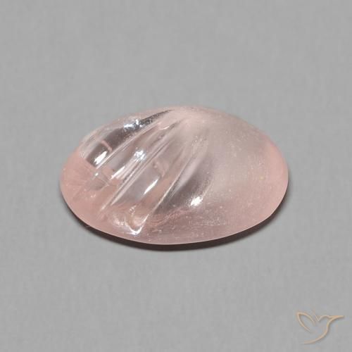 Morganite rosa fenicottero naturale da 3.85 ct, Ovale, Trasparente