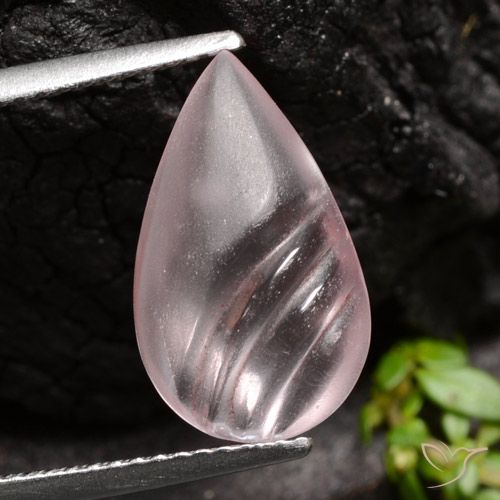 Morganite Rosa corallo naturale da 4.35 ct, Forma a pera, Trasparente