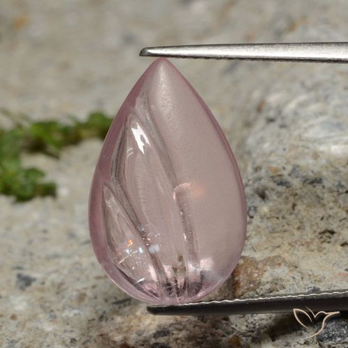 7.10ct Naturale Rosa corallo Morganite, Forma a pera, Trasparente