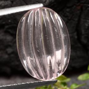 Morganite Tono rosa corallo naturale da 3.88 ct, Taglio ovale, Trasparente