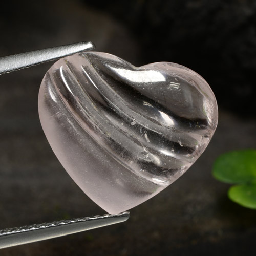 Morganite Tono rosa corallo naturale da 6.23 ct, A forma di cuore, Trasparente