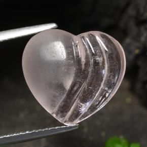 Morganite Tono rosa corallo naturale da 4.95 ct, A forma di cuore, Trasparente