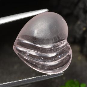 Morganite Tono rosa corallo naturale da 4.95 ct, A forma di cuore, Trasparente
