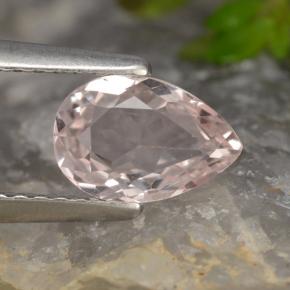 Morganite naturale rosa da 0,81 ct, taglio a pera, VVS