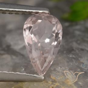Morganite rosa fenicottero naturale da 0.77 ct, Forma a pera, VVS-VS