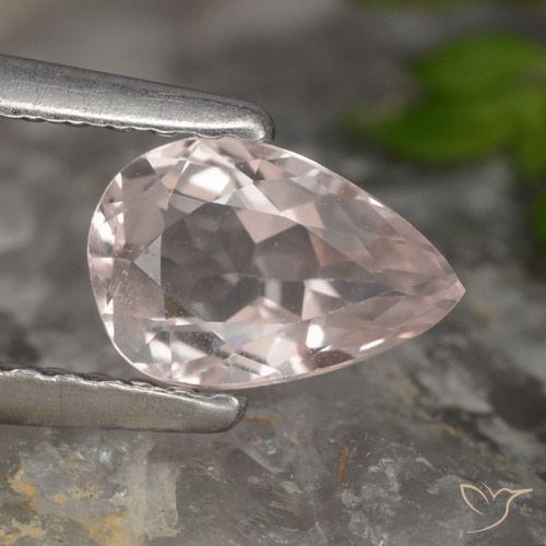 0.70ct Naturale rosa fenicottero Morganite, Forma a pera, VVS-VS