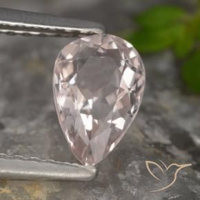 Morganite rosa fenicottero naturale da 0.70 ct, Forma a pera, VVS-VS