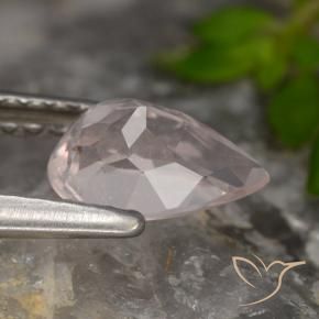Morganite rosa fenicottero naturale da 0.70 ct, Forma a pera, VVS-VS